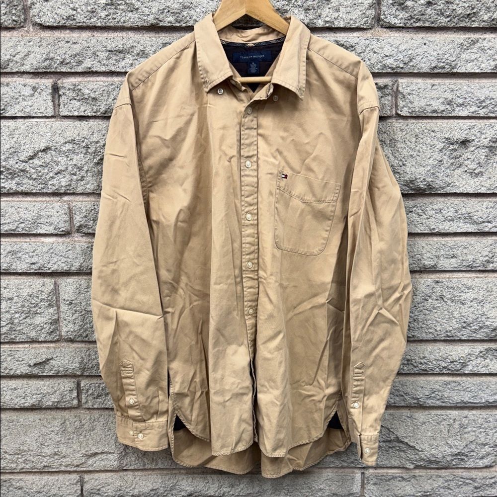 Tommy Hilfiger Men's Khaki Button-Down Shirt